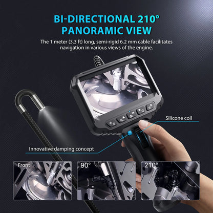 210 Degree Industrial Endoscope Camera 8mm Waterproof Borescope