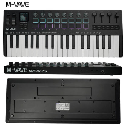 37-Key USB MIDI Keyboard Controller with 16 RGB Pads