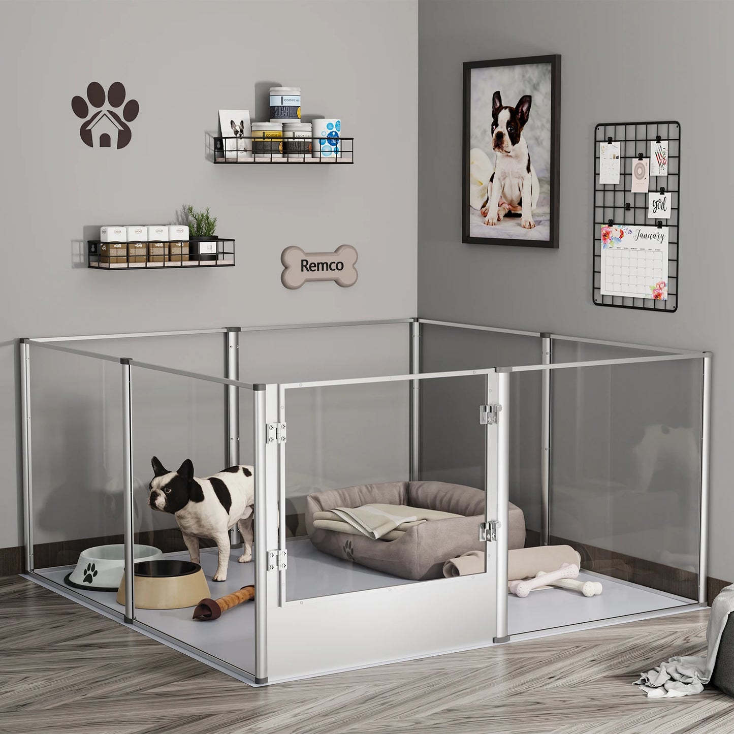 Large Acrylic Pet Playpen 180cm Waterproof Base