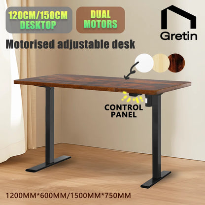 Chocolate Electric 3-Stage Standing Desk for Home Office