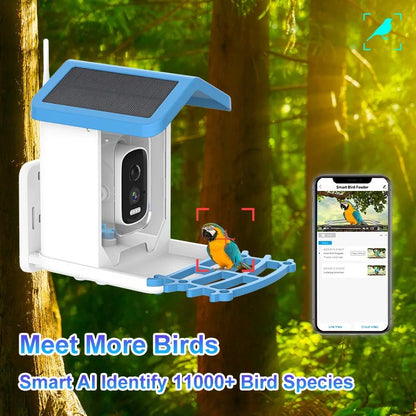 Smart Solar Bird Feeder 4MP HD Camera with AI Detection