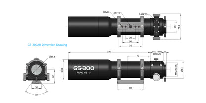 300mm Guide Scope Telescope for Astrophotography Tracking