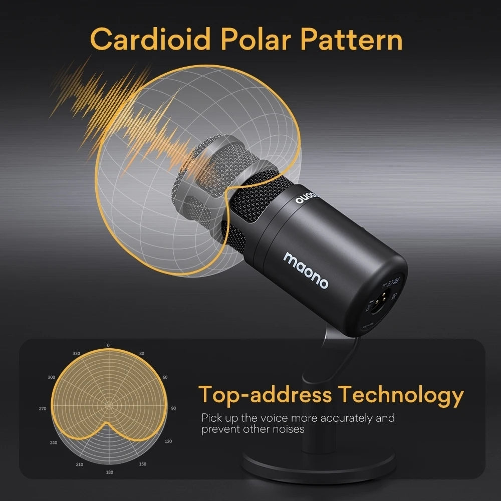 Broadcast-Quality Dynamic Mic XLR Gaming Studio Use