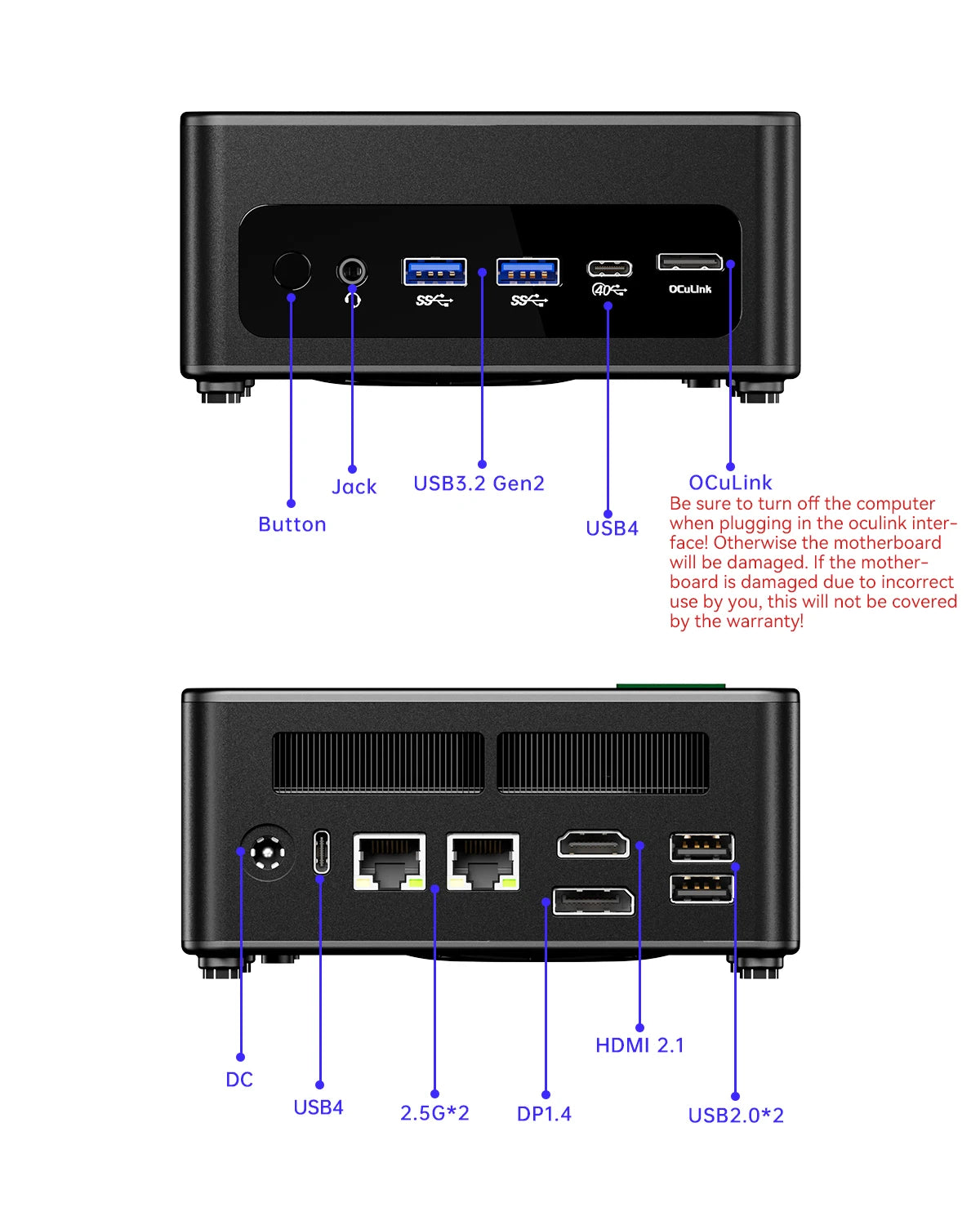 Mini PC Ryzen 7 8845HS with 16GB RAM 512GB SSD
