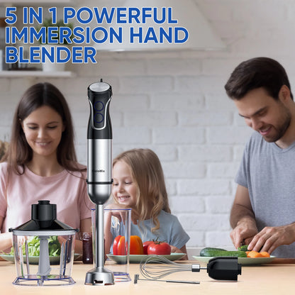 Portable 1500W Hand Blender with Food Processor & Smoothie Maker
