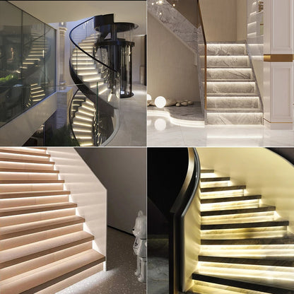 12-Step LED Stair Lighting with Motion and Daylight Sensor
