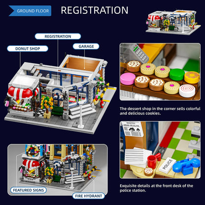 Brick Town Police Station and Apartment Modular Building Blocks 3200PCS