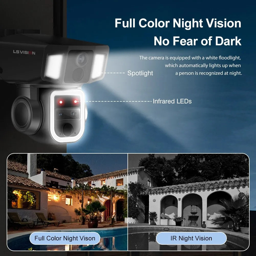 4G Solar Powered 4K Outdoor Security Camera Dual Screen