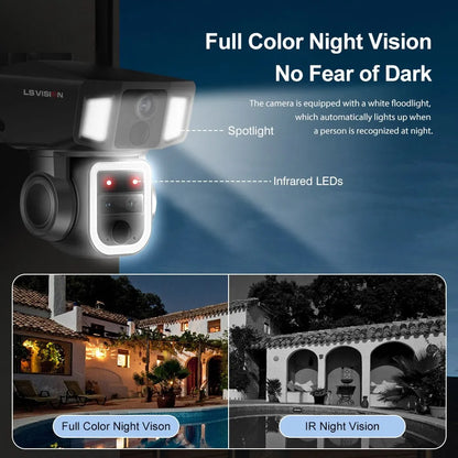 4G Solar Powered 4K Outdoor Security Camera Dual Screen