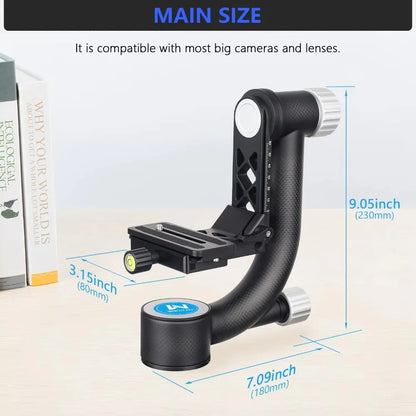 Heavy-Duty Carbon Fiber Gimbal Tripod Head for Birdwatching