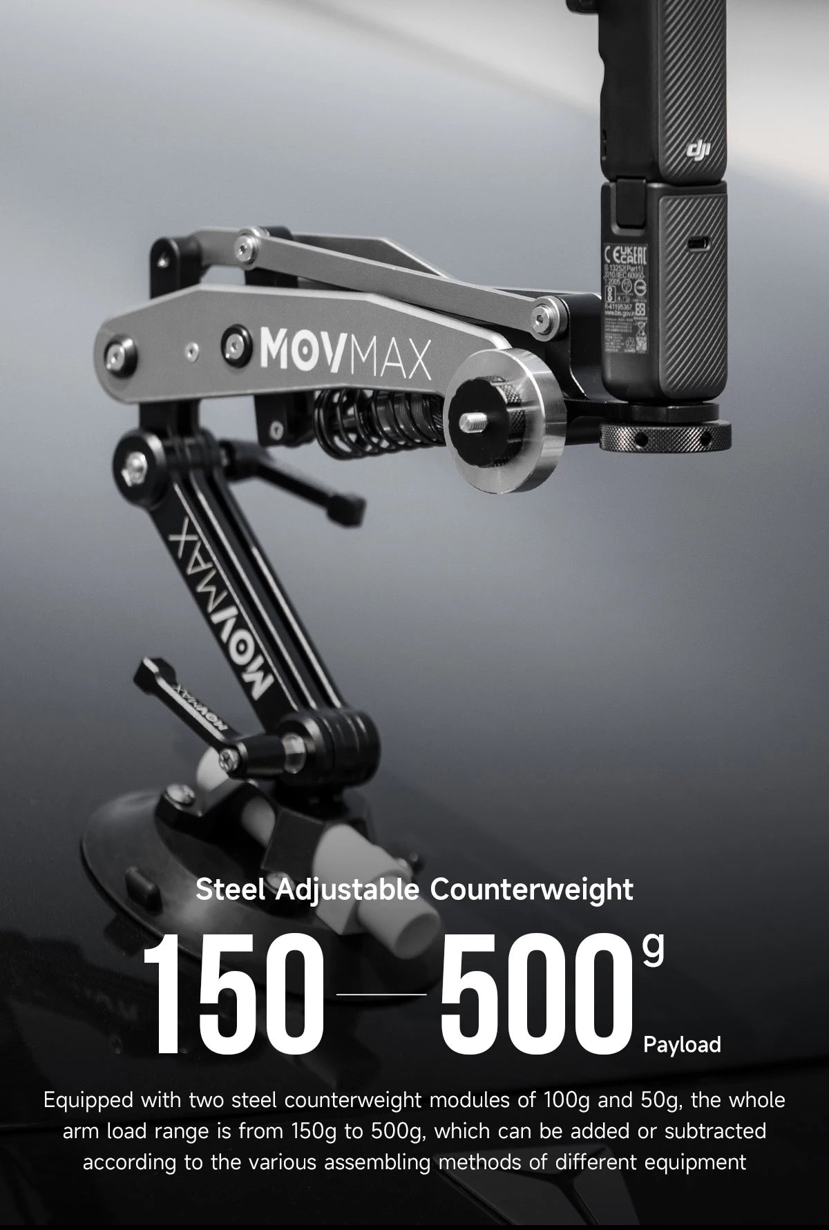 Hydraulic Damping Blade Arm for Smooth Camera Stabilisation