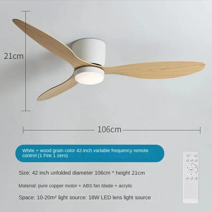 Modern Ceiling Fan Light Flush Mount Smart Bedroom Lighting Fan