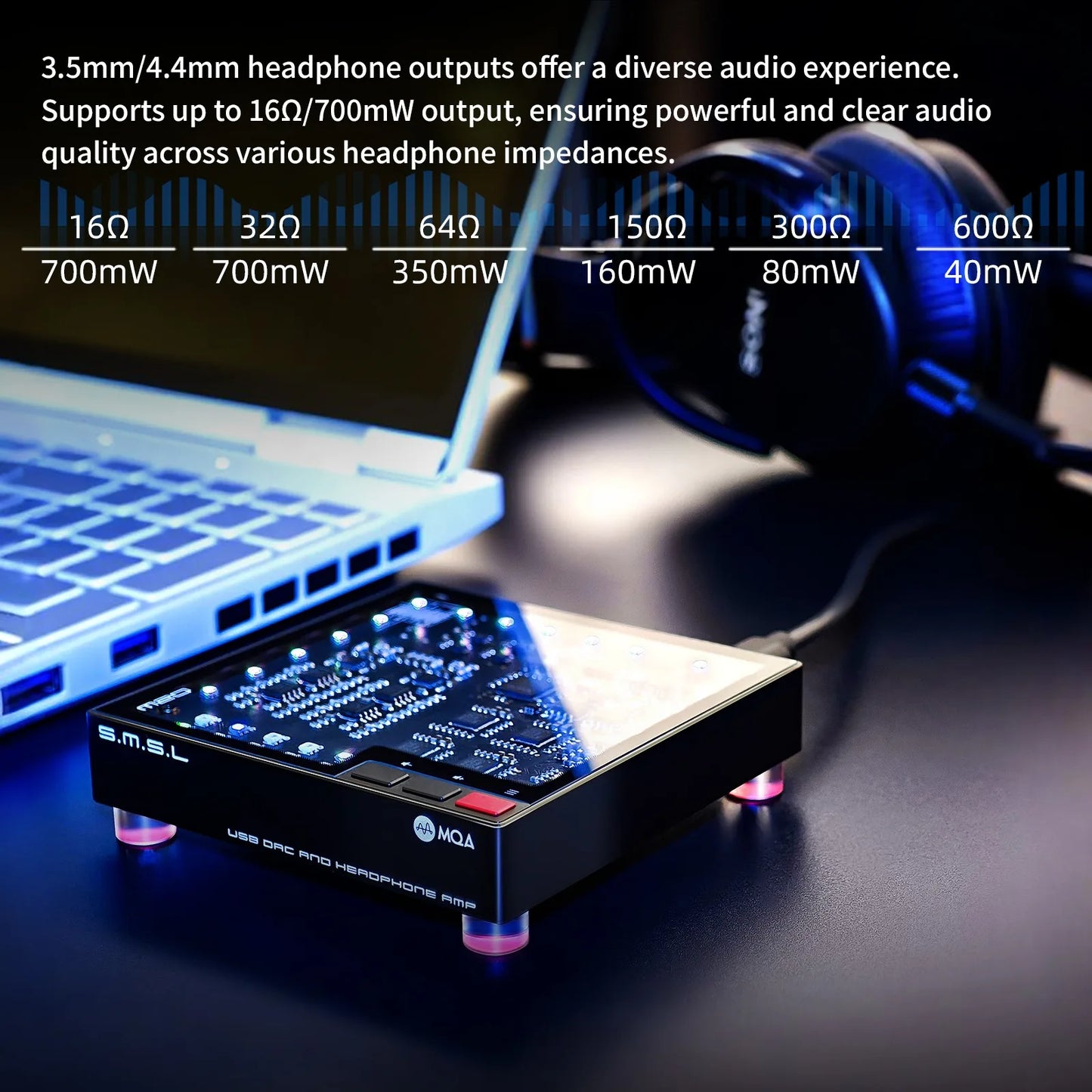 Portable Hi-Res USB DAC Headphone Amp with DSD256 Support