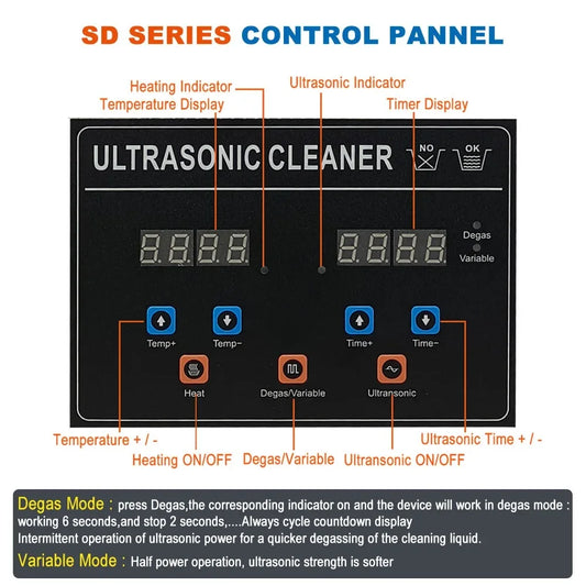 1.3L Ultrasonic Cleaner with 120W Heating Function