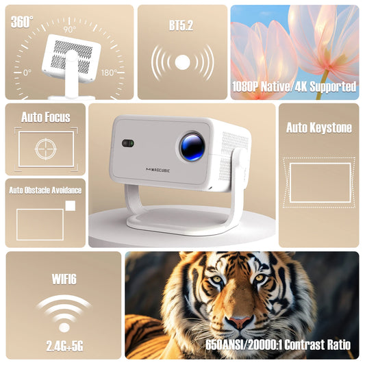 650ANSI Portable 1080p Projector with Auto Keystone