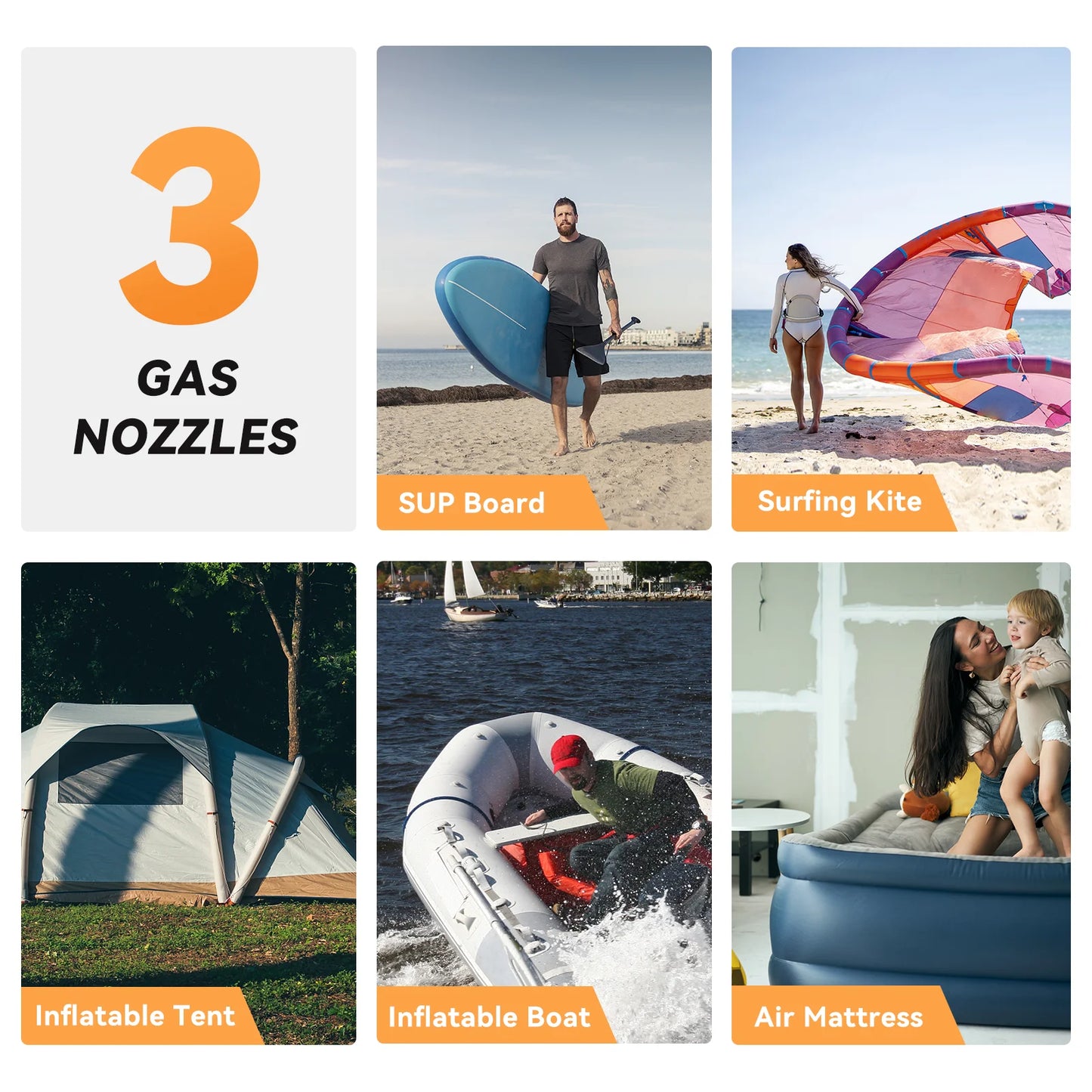 Inflatable Paddle Board Pump with 2600mAh Battery for Fast Inflation
