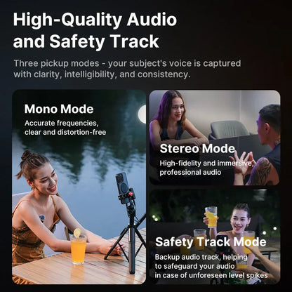 2.4G Wireless Stereo Microphone Dual Channel 100m Range