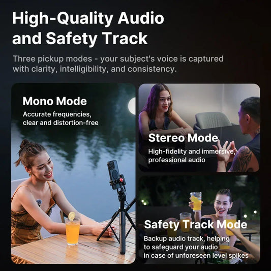 2.4G Wireless Stereo Microphone Dual Channel 100m Range