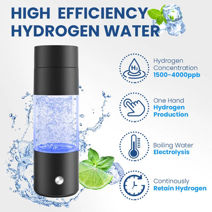 Portable Hydrogen Water Bottle Generator 4000ppb Rechargeable