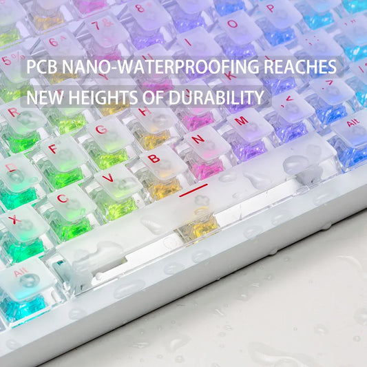 White Compact 8K RGB Mechanical Keyboard with Magnetic Switch Precision