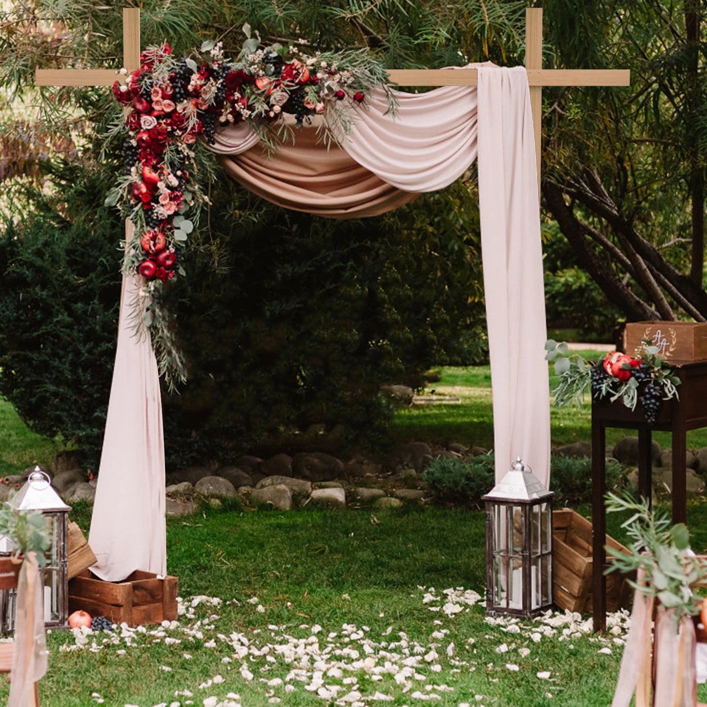 10x10ft Wooden Wedding Arch Backdrop Stand