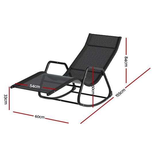 Poolside Wicker Lounger Chair with Rocking Feature