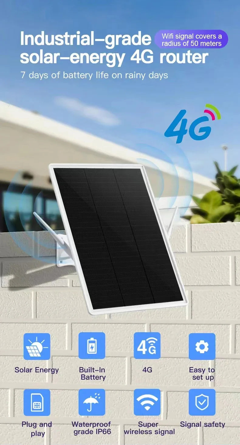 Portable Solar 4G WiFi Router with 7-Day Standby