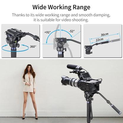 Professional Video Monopod Kit with Fluid Head Stand