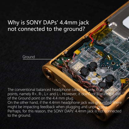 Portable Audio Ground Adapter for Music Player Low Noise Gold