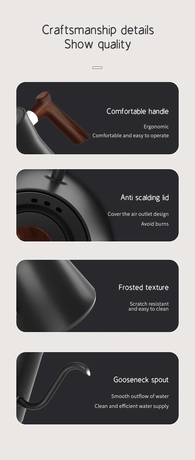 1200W Smart Gooseneck Kettle with Temperature Control