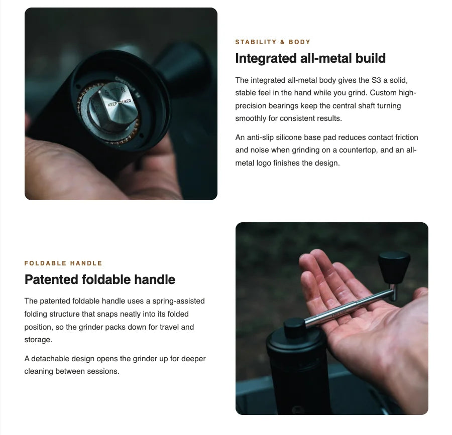 Manual Espresso Coffee Grinder Precision External Adjustment
