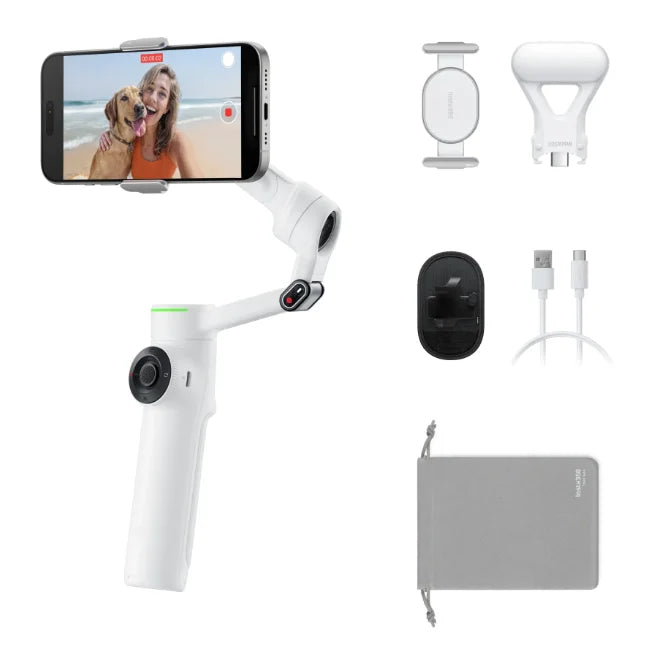 Smart Phone Stabilizer White Vlog Kit Active Zoom
