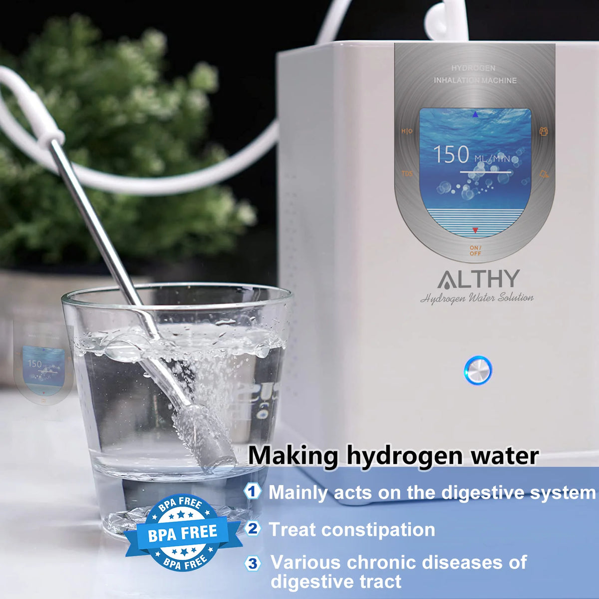 Portable Hydrogen Water Generator 150ml/min H2 Inhalation