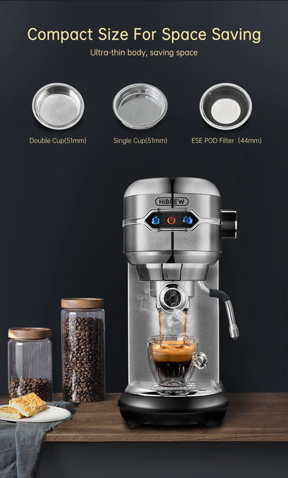 20 Bar Slim Espresso Machine with Milk Frother