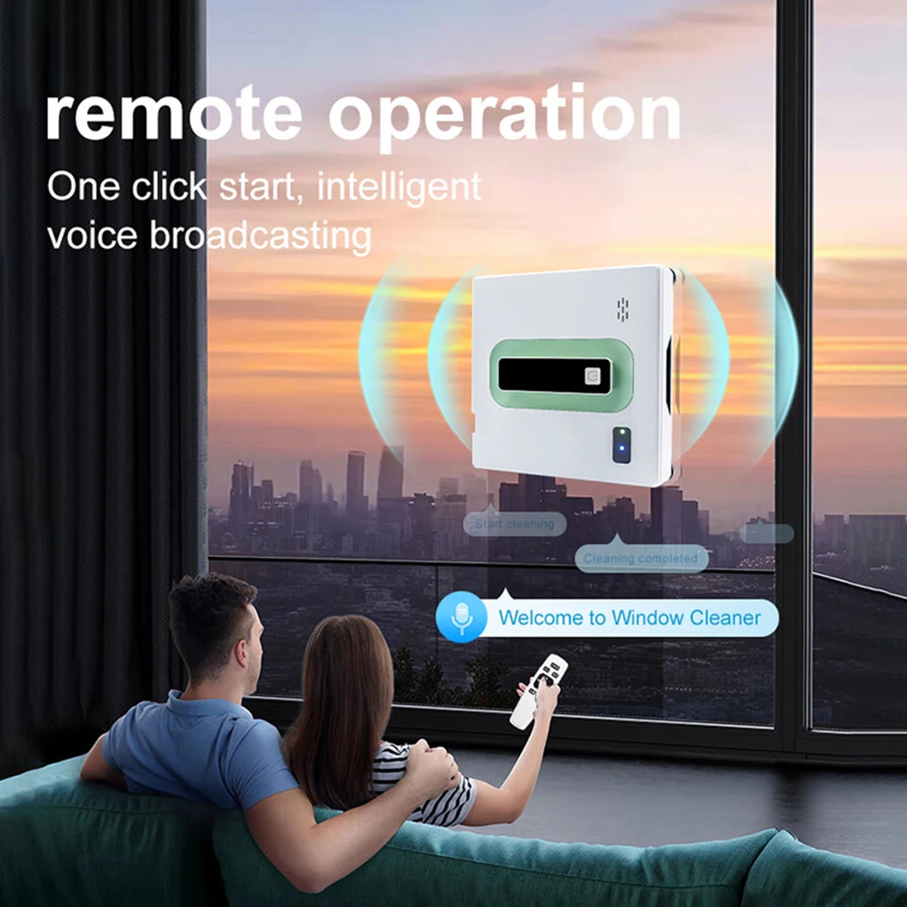 Smart Robot Window Cleaner with APP and Remote White