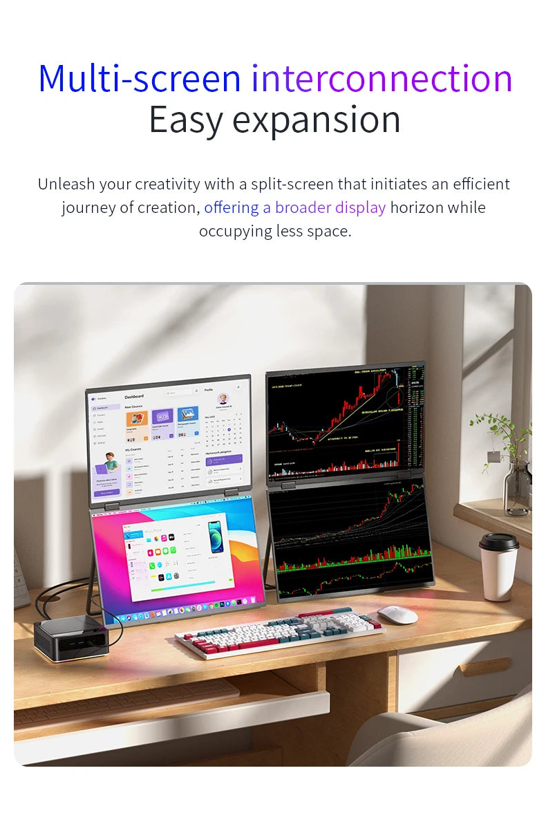 16" Portable Dual Screen Monitor 2.5K USB-C HDMI