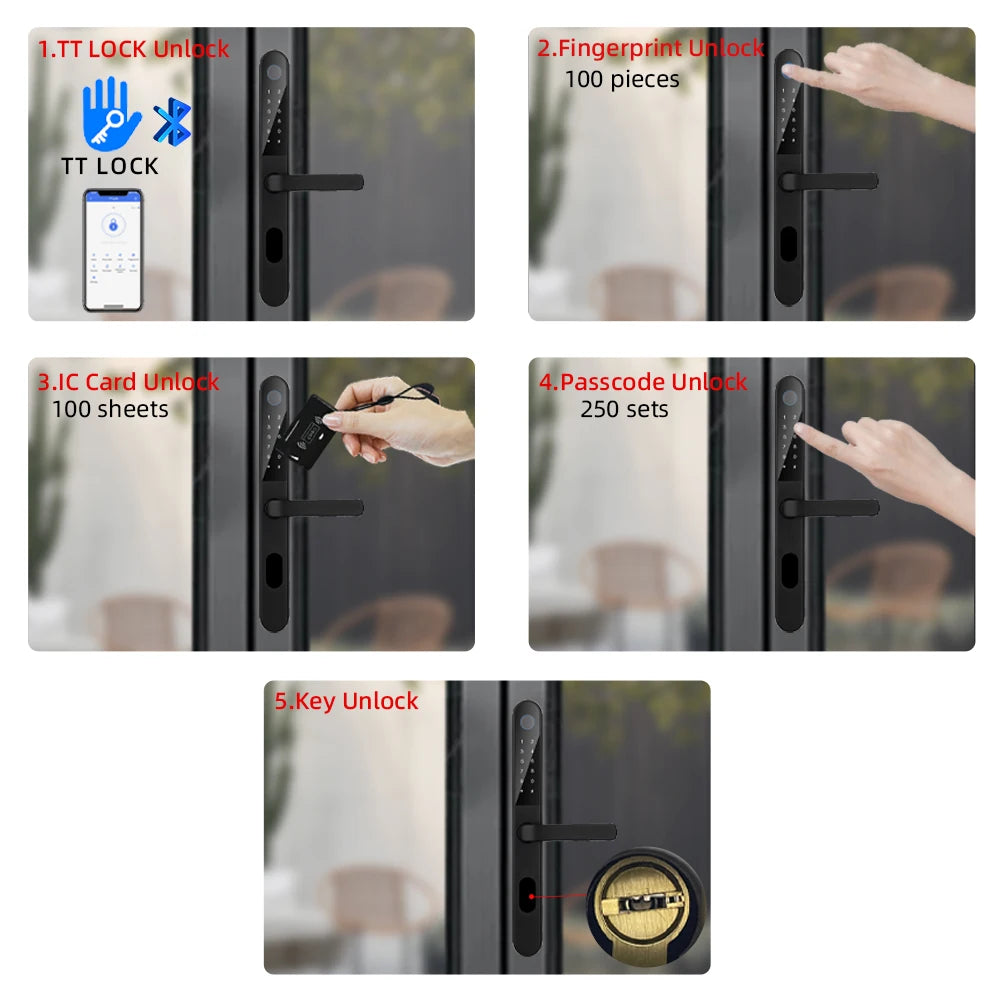 Waterproof Bluetooth Door Lock Fingerprint & Password Access