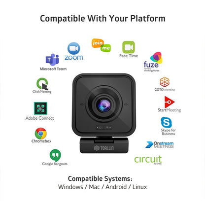 Wireless 1080P Webcam with Microphone for Streaming