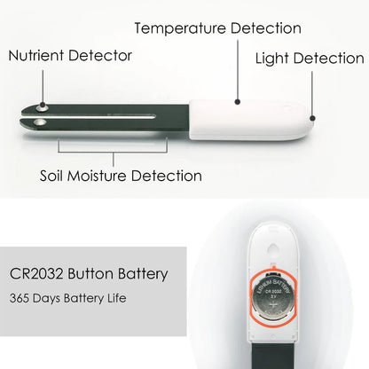 Smart Plant Monitor Soil Moisture Fertility Light Sensor