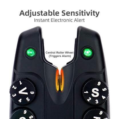 Wireless Carp Fishing Bite Alarm Set 1+4 Waterproof