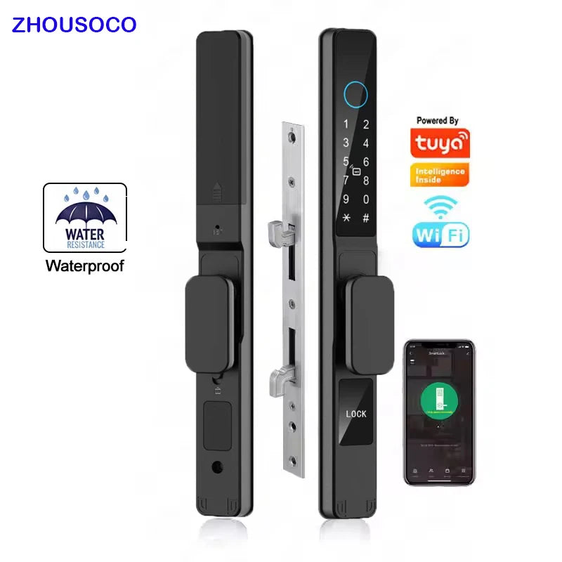 Keyless Sliding Door Lock with Fingerprint & Password