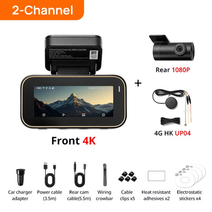Dual Channel 4K Car DVR 4G Compatible GPS HDR