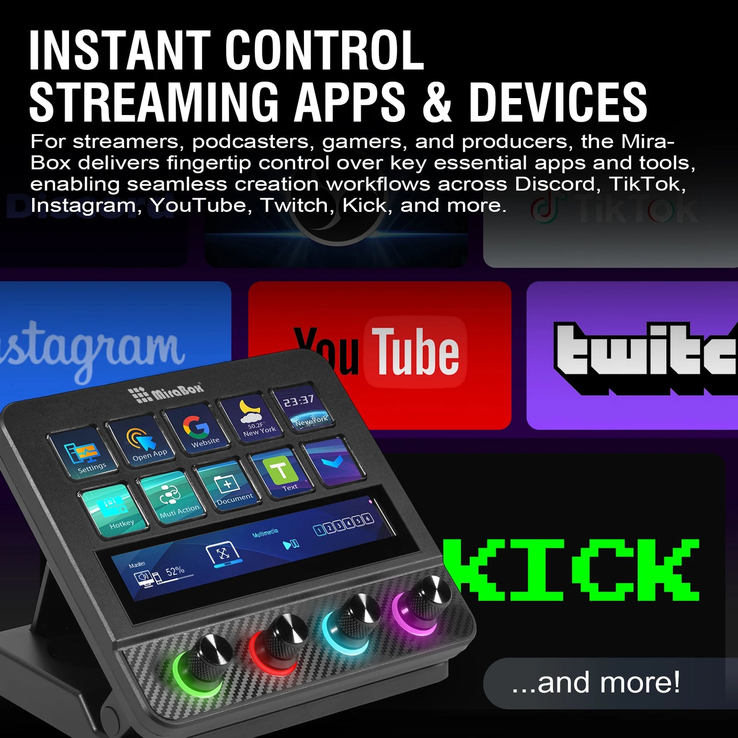 Stream Deck Controller 10 LCD Keys Black