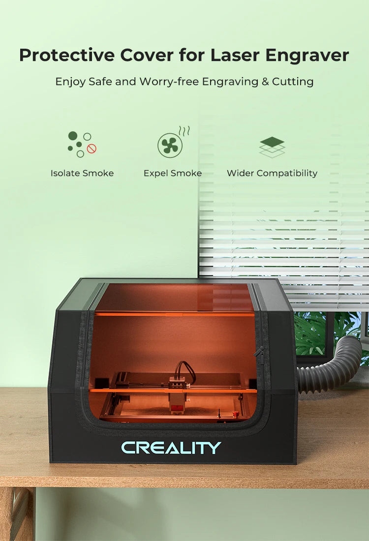 Fireproof Laser Engraver Enclosure with Vent Fan and Pipe
