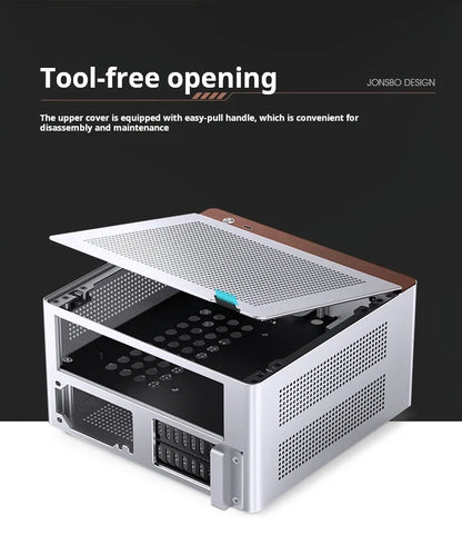 Mini ITX Aluminum PC Case NV10 Silver Chassis