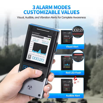 White Electromagnetic Radiation Meter with Temperature Display