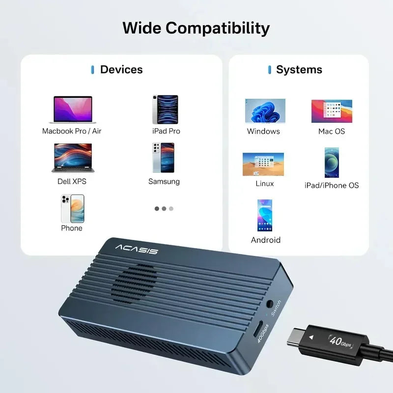 Active Cooled 40Gbps USB4 NVMe Enclosure with Fan