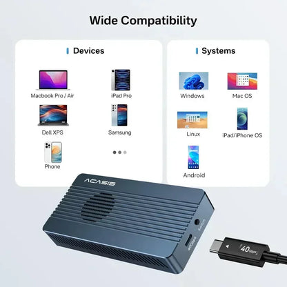 Active Cooled 40Gbps USB4 NVMe Enclosure with Fan