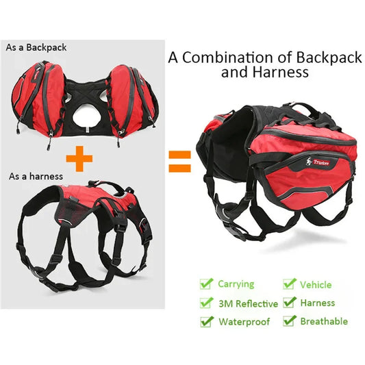 Portable Pet Backpack Carrier Small Waterproof Red