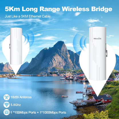 Outdoor WiFi Bridge 5KM Long Range Signal Extender Access Point